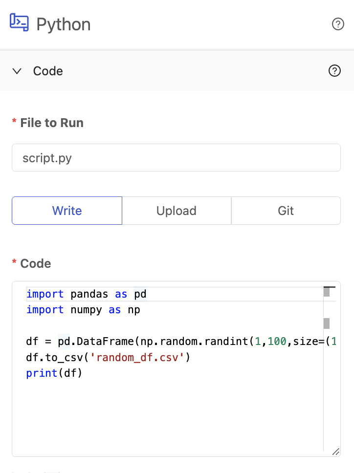 Code Panel