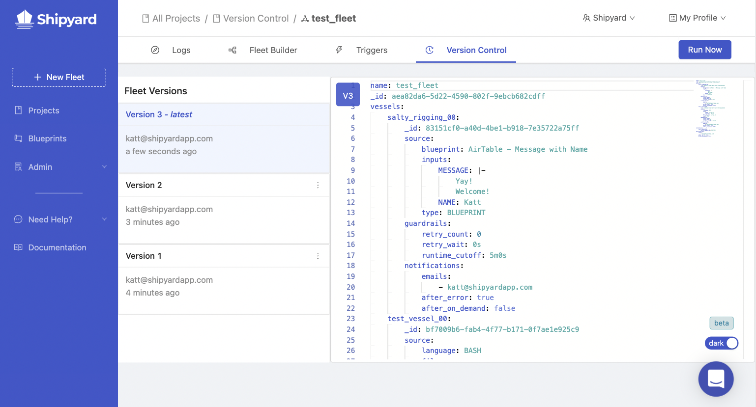 Photo of Fleet Version Control